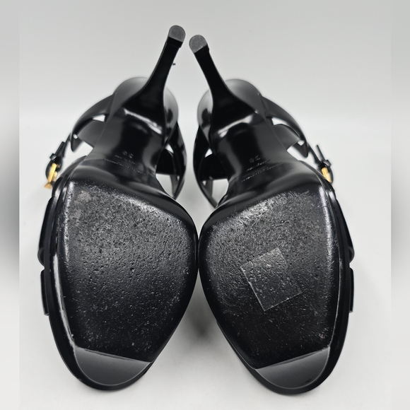 YSL Tribute Platform Sandals Vitello Vernice Soft - 38 - Picture 15 of 16